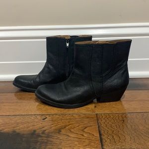 Black Leather Nine West Booties